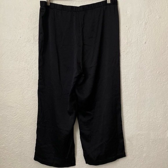 Eileen Fisher Black Silk Pull On Trousers - Picture 2 of 4